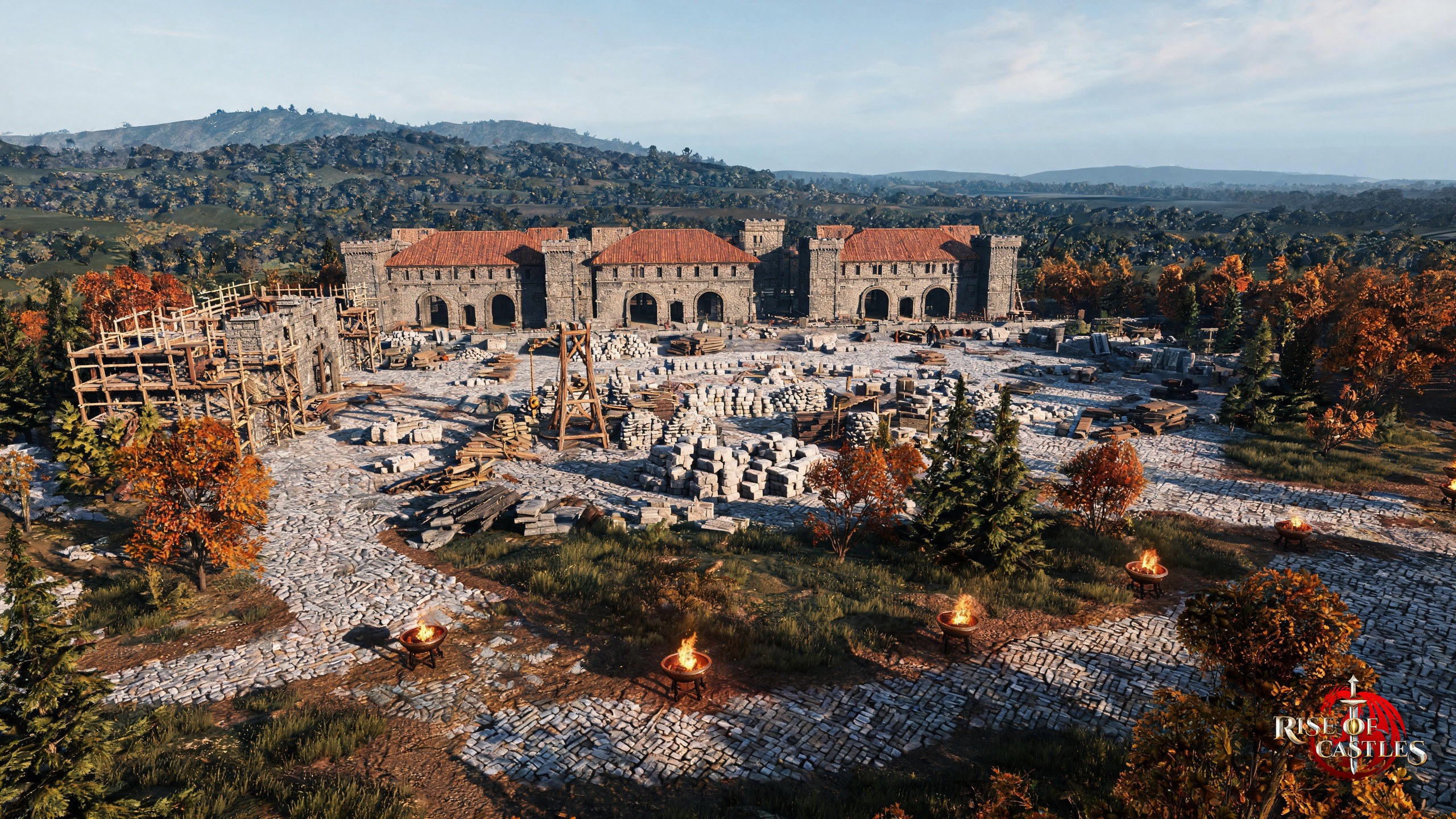 Barracks, Stable, and Archery Range each carry the same upgrade tip: upgrade it to train more powerful units.