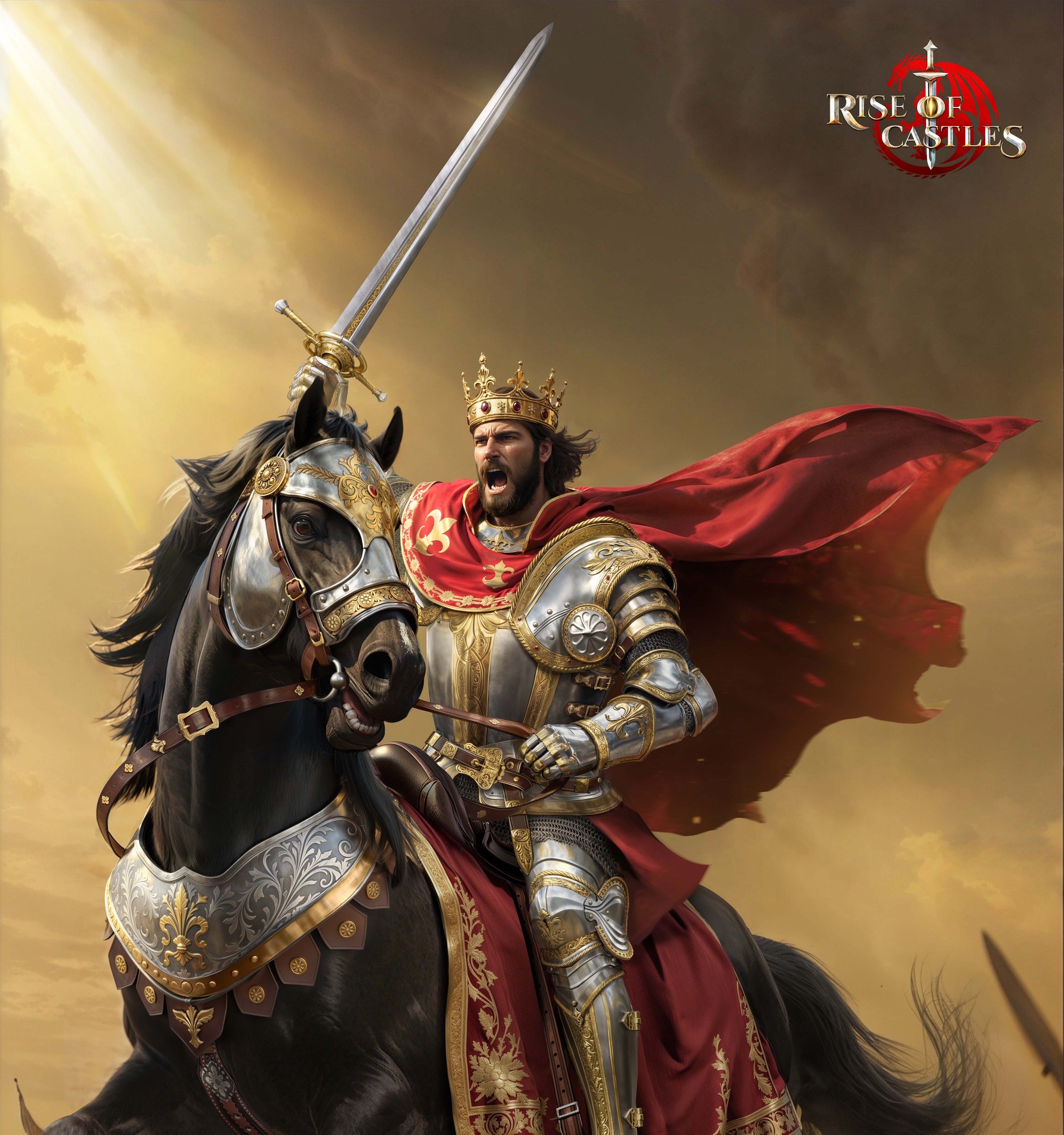 Louis IX holds the Siege combat slot, yet his formation skills are built to buff Cavalry squads, not siege units. 🐎